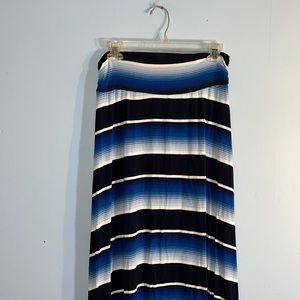 - Merona Blue White Blue Stripe Maxi Skirt size medium
